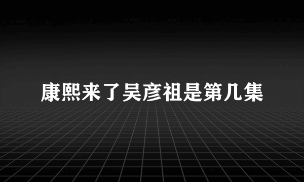 康熙来了吴彦祖是第几集