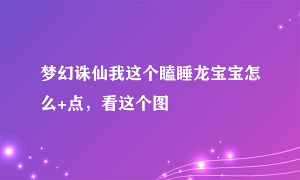 梦幻诛仙我这个瞌睡龙宝宝怎么+点，看这个图