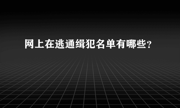 网上在逃通缉犯名单有哪些？