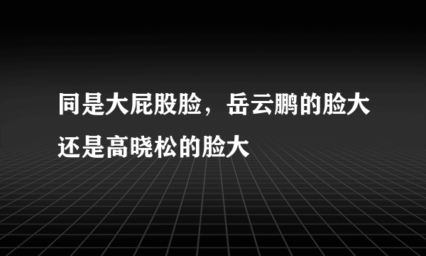 同是大屁股脸，岳云鹏的脸大还是高晓松的脸大