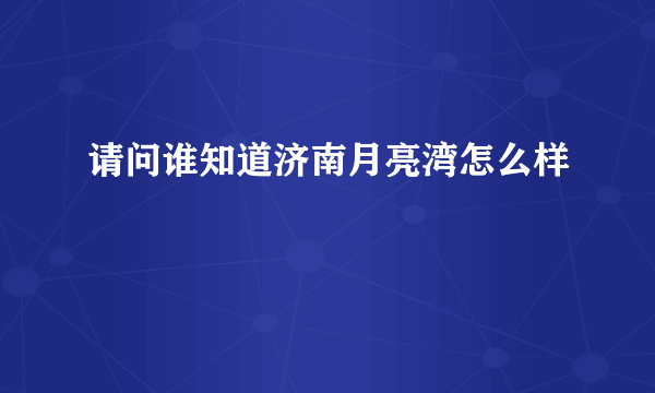 请问谁知道济南月亮湾怎么样