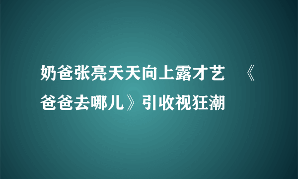 奶爸张亮天天向上露才艺   《爸爸去哪儿》引收视狂潮