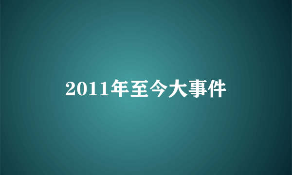 2011年至今大事件