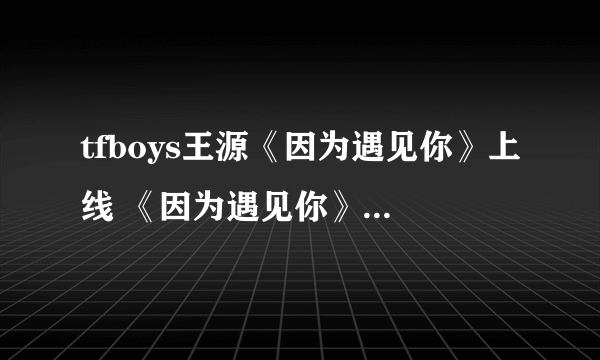 tfboys王源《因为遇见你》上线 《因为遇见你》试听及歌词