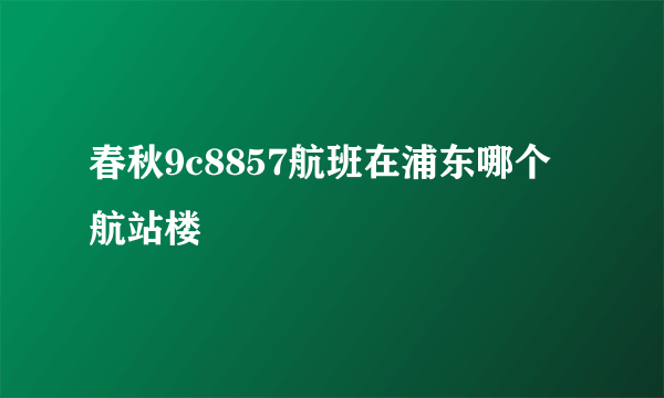 春秋9c8857航班在浦东哪个航站楼