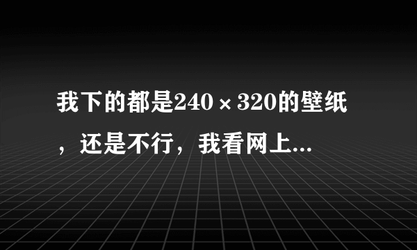 我下的都是240×320的壁纸，还是不行，我看网上的图片后面写着“240×320”还写着多少K，和那个有关系吗？