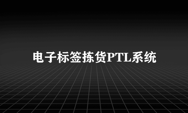 电子标签拣货PTL系统