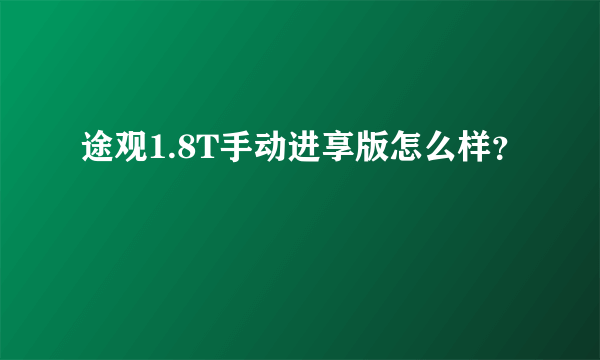 途观1.8T手动进享版怎么样？