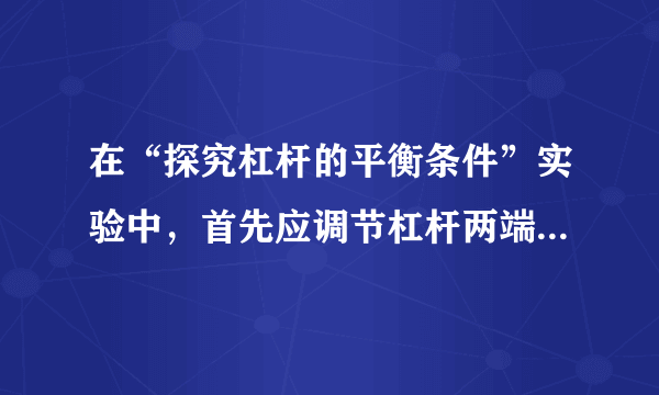 在“探究杠杆的平衡条件”实验中，首先应调节杠杆两端的______，使杠杆在水平位置平衡，这样做的目的是为