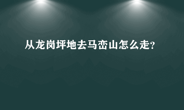 从龙岗坪地去马峦山怎么走？