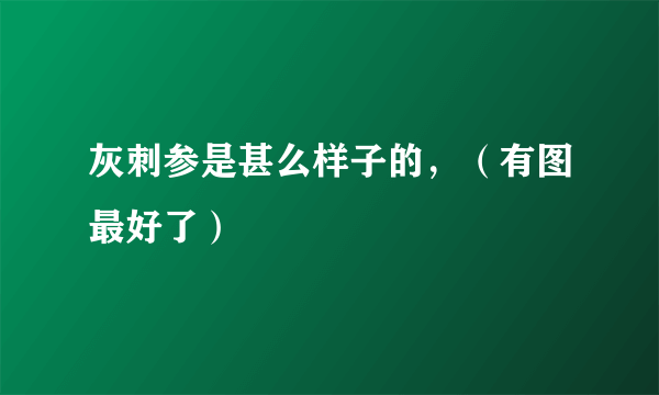 灰刺参是甚么样子的，（有图最好了）