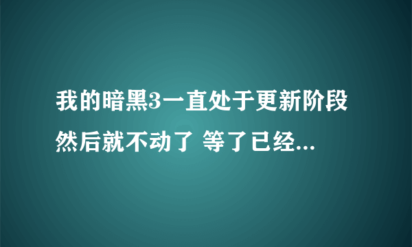 我的暗黑3一直处于更新阶段 然后就不动了 等了已经好长时间了