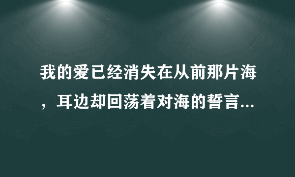 我的爱已经消失在从前那片海，耳边却回荡着对海的誓言 这是哪首歌啊，