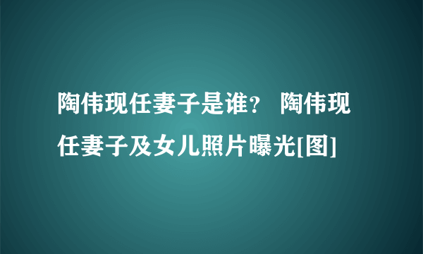 陶伟现任妻子是谁？ 陶伟现任妻子及女儿照片曝光[图]