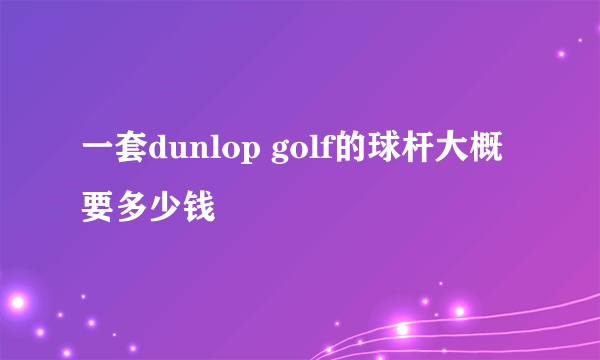 一套dunlop golf的球杆大概要多少钱