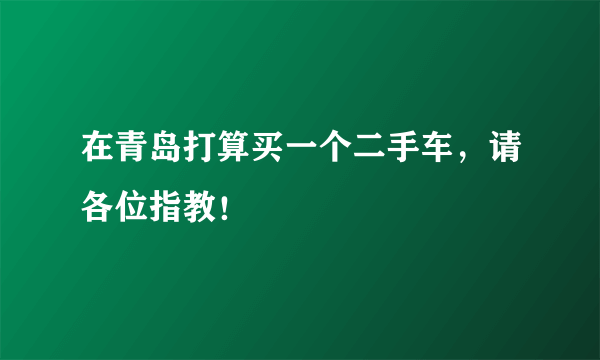 在青岛打算买一个二手车，请各位指教！