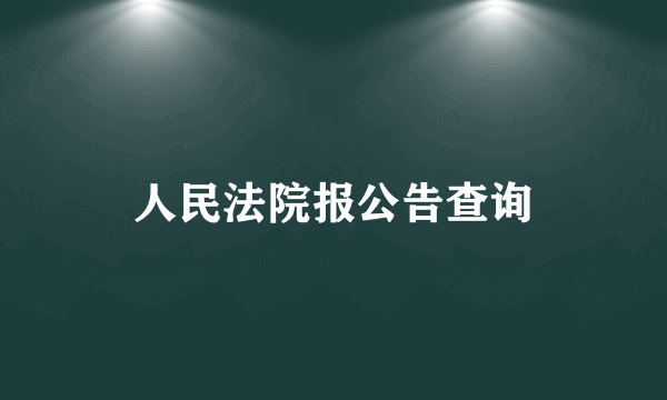 人民法院报公告查询