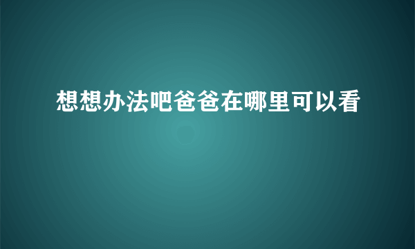 想想办法吧爸爸在哪里可以看