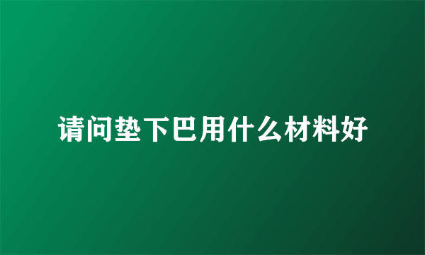 请问垫下巴用什么材料好