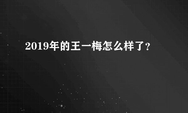 2019年的王一梅怎么样了？