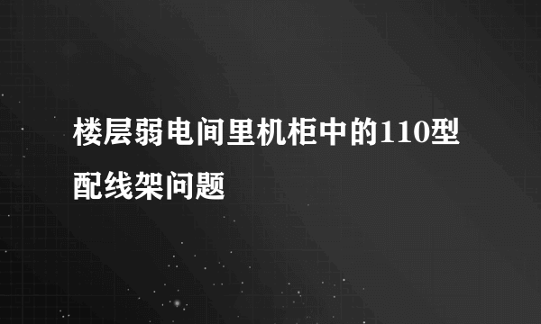 楼层弱电间里机柜中的110型配线架问题