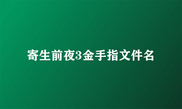 寄生前夜3金手指文件名