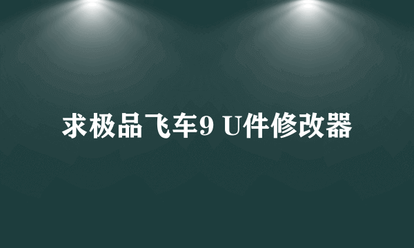 求极品飞车9 U件修改器