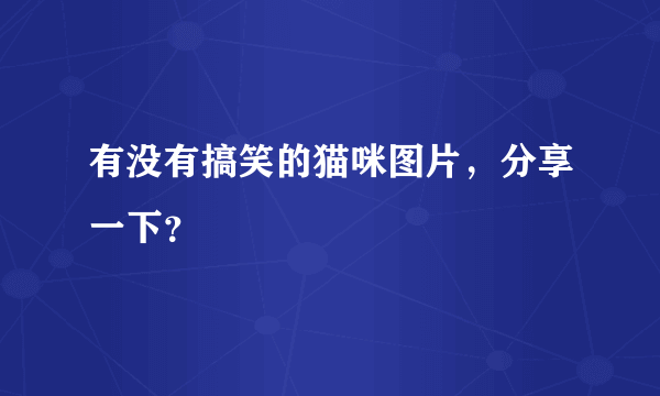 有没有搞笑的猫咪图片，分享一下？