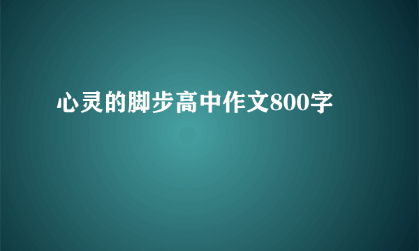 心灵的脚步高中作文800字