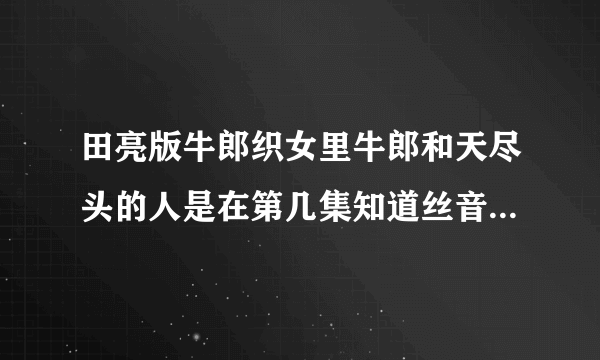 田亮版牛郎织女里牛郎和天尽头的人是在第几集知道丝音是神仙的？