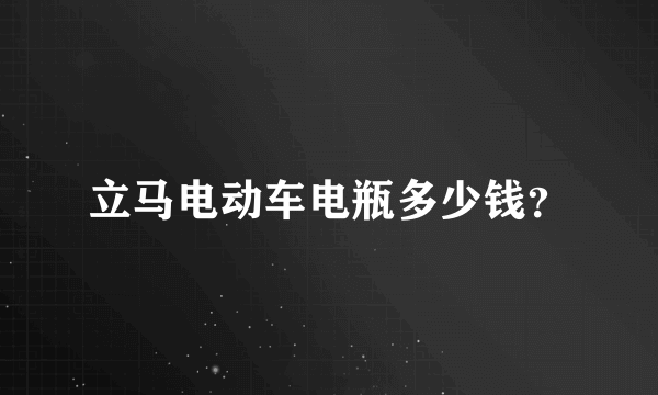 立马电动车电瓶多少钱？