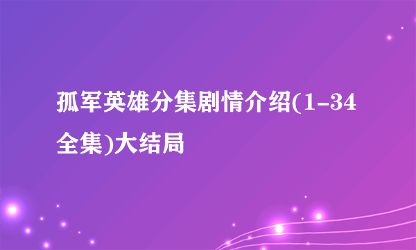 孤军英雄分集剧情介绍(1-34全集)大结局