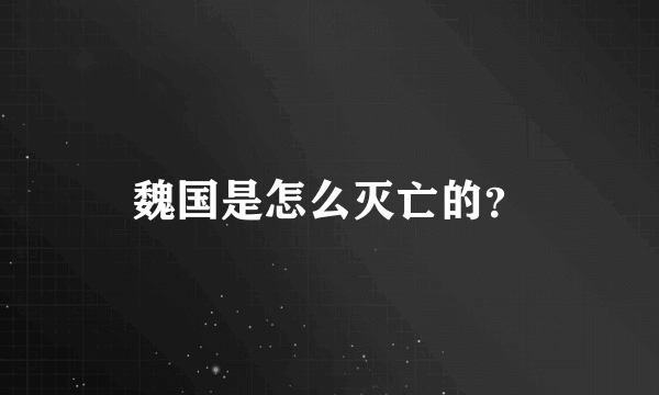 魏国是怎么灭亡的？