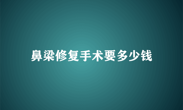 鼻梁修复手术要多少钱