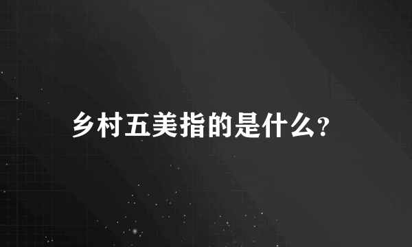 乡村五美指的是什么？