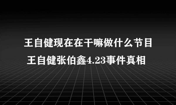 王自健现在在干嘛做什么节目 王自健张伯鑫4.23事件真相