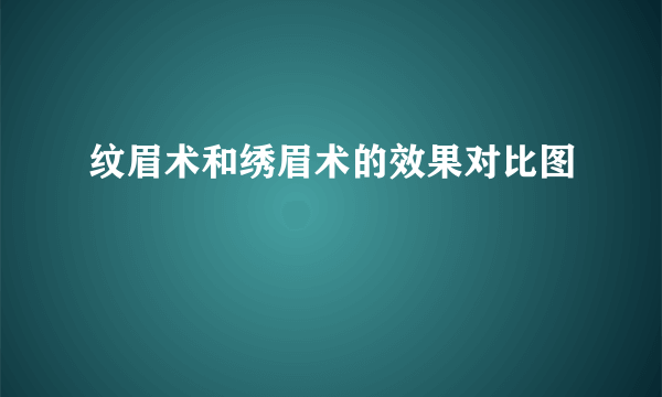 纹眉术和绣眉术的效果对比图