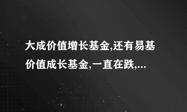 大成价值增长基金,还有易基价值成长基金,一直在跌,到底怎么回事?