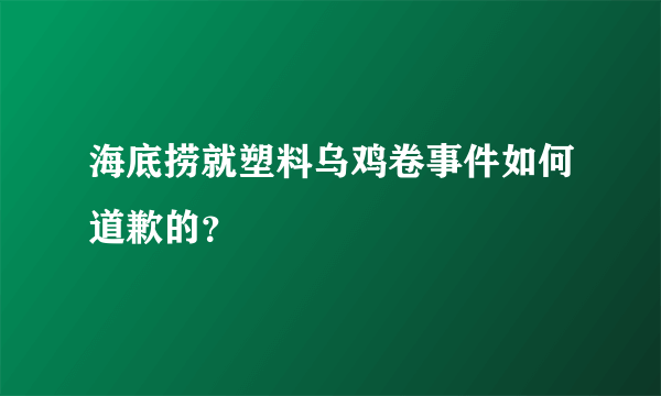 海底捞就塑料乌鸡卷事件如何道歉的？