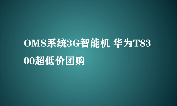 OMS系统3G智能机 华为T8300超低价团购