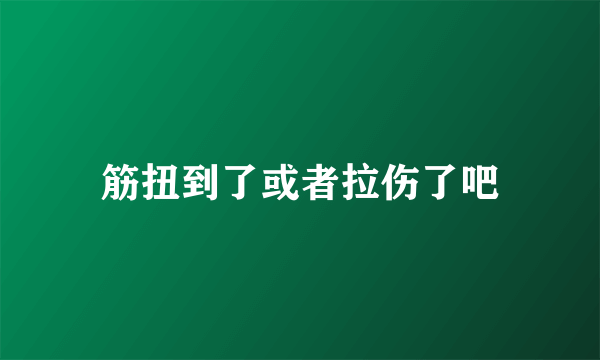 筋扭到了或者拉伤了吧