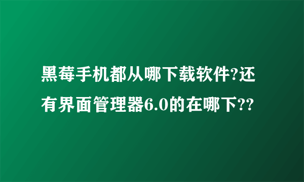 黑莓手机都从哪下载软件?还有界面管理器6.0的在哪下??