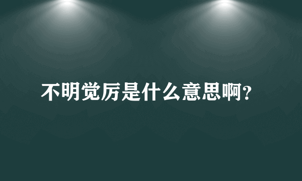 不明觉厉是什么意思啊？