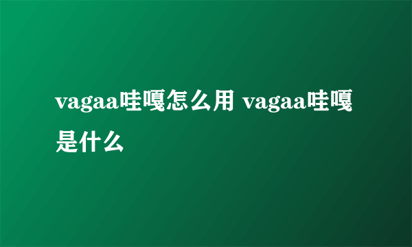 vagaa哇嘎怎么用 vagaa哇嘎是什么