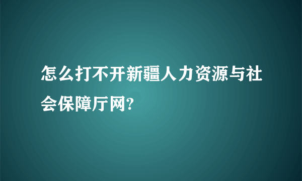 怎么打不开新疆人力资源与社会保障厅网?