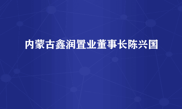 内蒙古鑫润置业董事长陈兴国