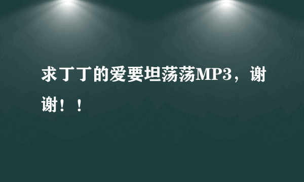 求丁丁的爱要坦荡荡MP3，谢谢！！