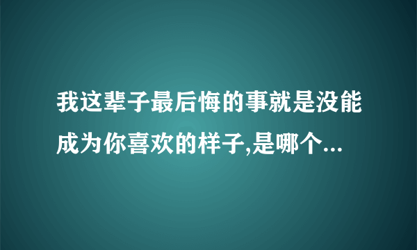 我这辈子最后悔的事就是没能成为你喜欢的样子,是哪个电视剧中的台词？