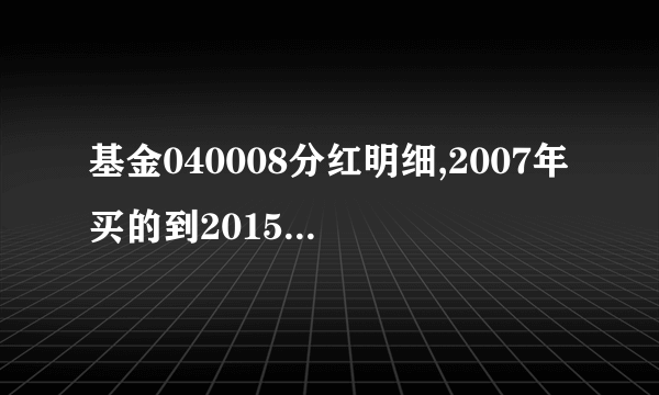 基金040008分红明细,2007年买的到2015年分了吗？