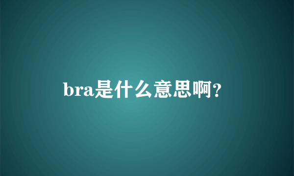 bra是什么意思啊？